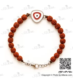 دستبند رودراکشا با پلاک چشم نظر