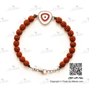 دستبند رودراکشا با پلاک چشم نظر