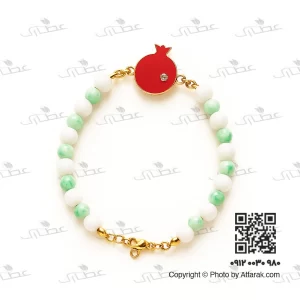 دستبند صدف سبز با نماد انار