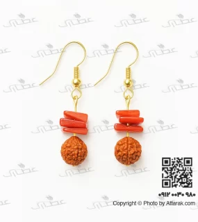 گوشواره مرجان و رودراکشا